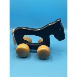 Vintage Wooden Horse Back Roller Massager Kid Child Toy Nursery Decor